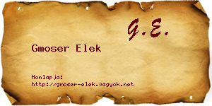 Gmoser Elek névjegykártya